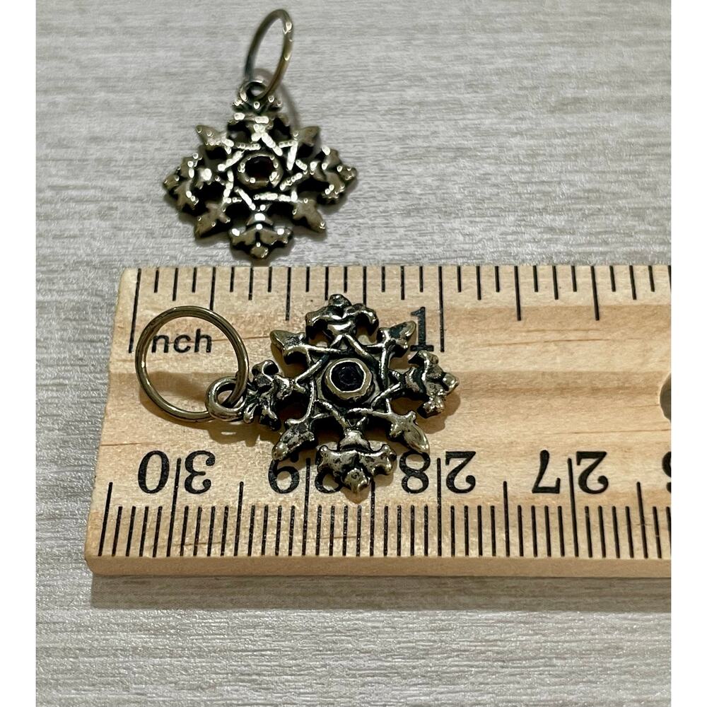 Love Heals White Topaz APRIL Birthstone Snowflake White Bronze Charm LH97 - Picture 4 of 8